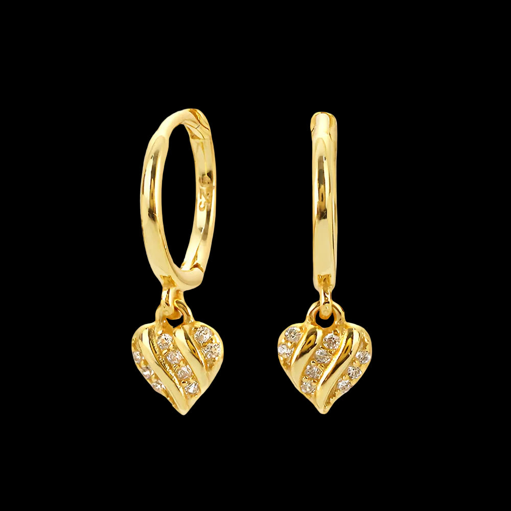 CZ Heart Earrings