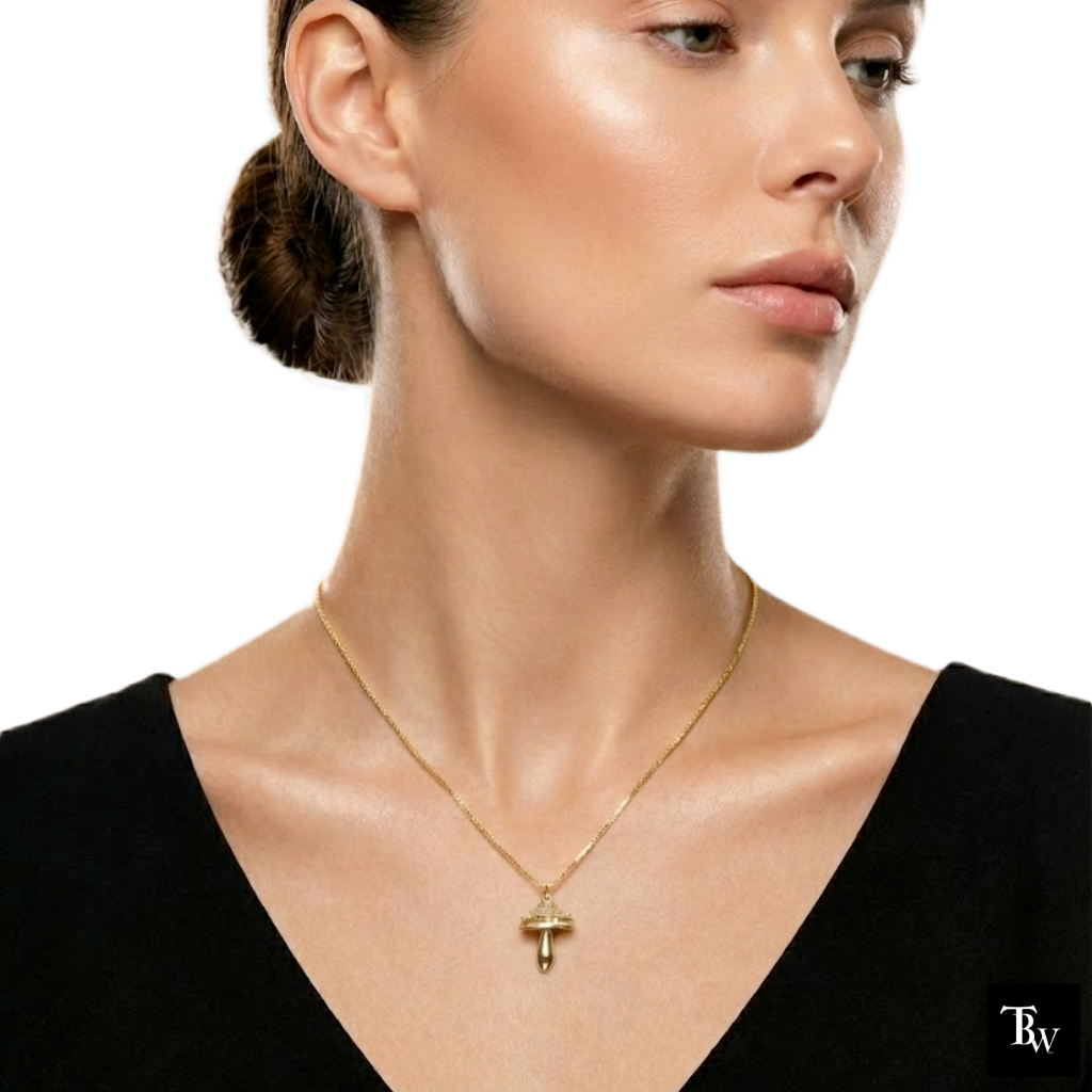 Double Layers Mushroom Necklace