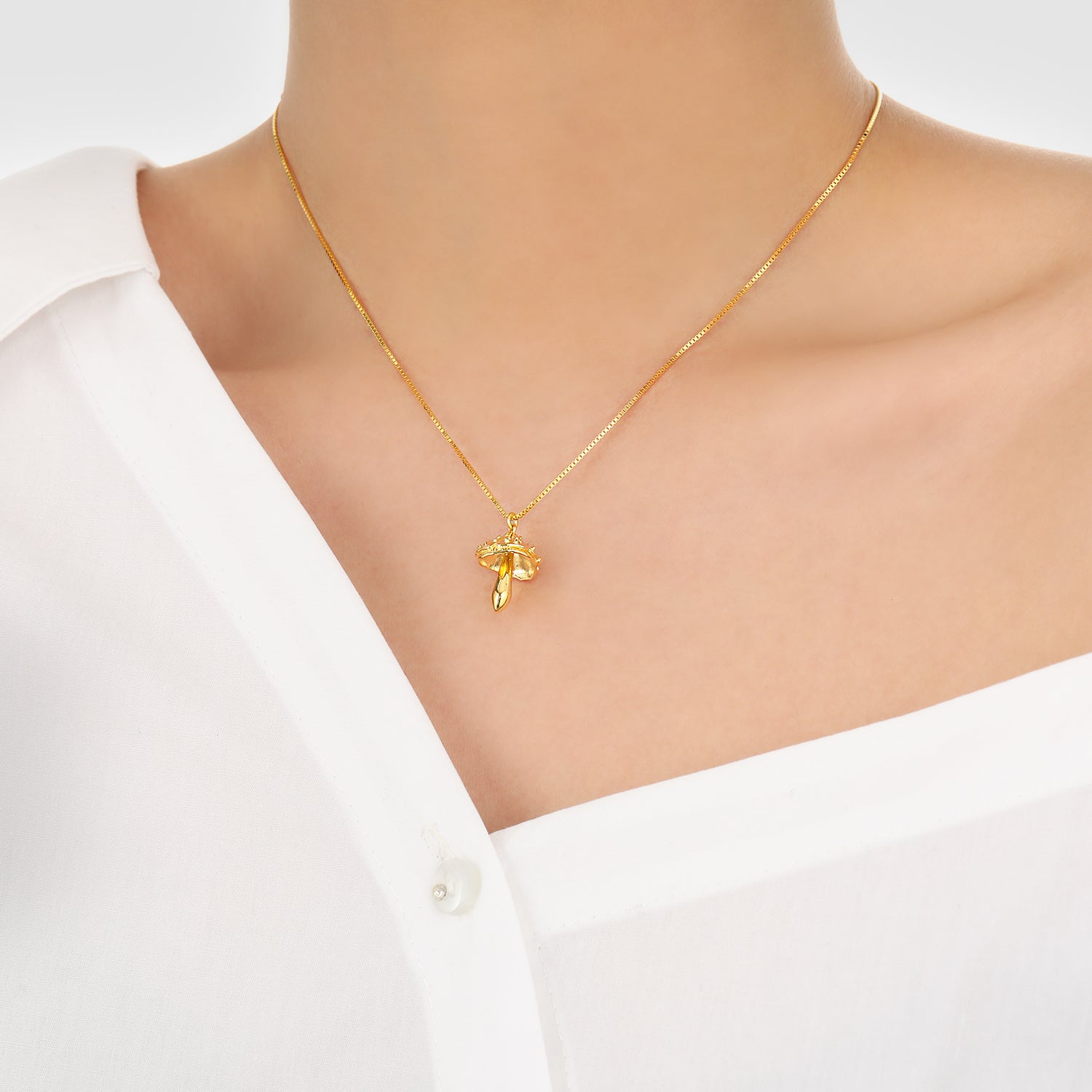 Double Layers Mushroom Necklace