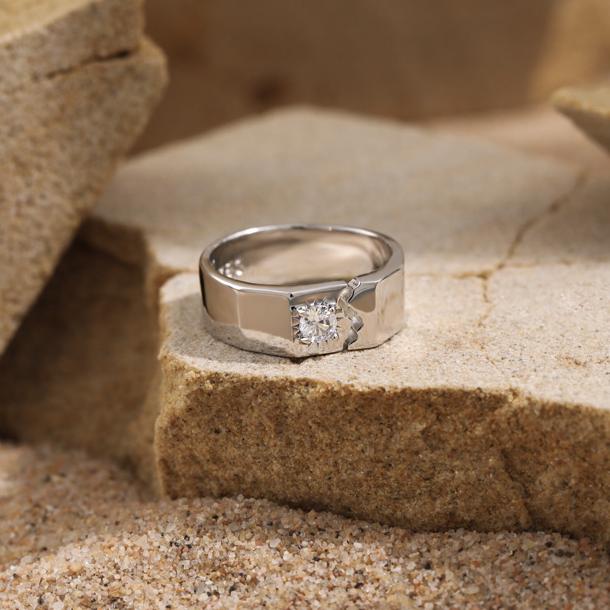 Borken Sterling Silver Ring