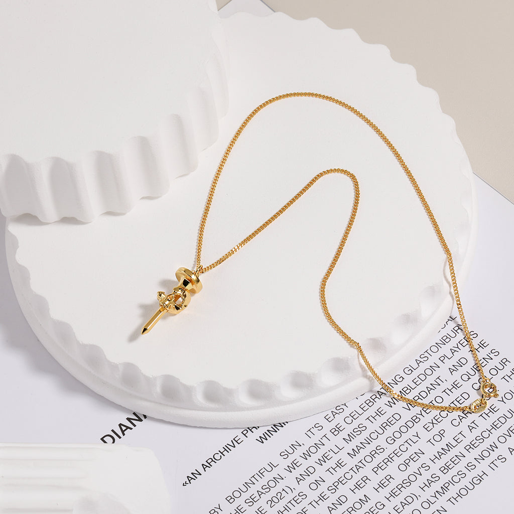 Skull Head Nail Necklace