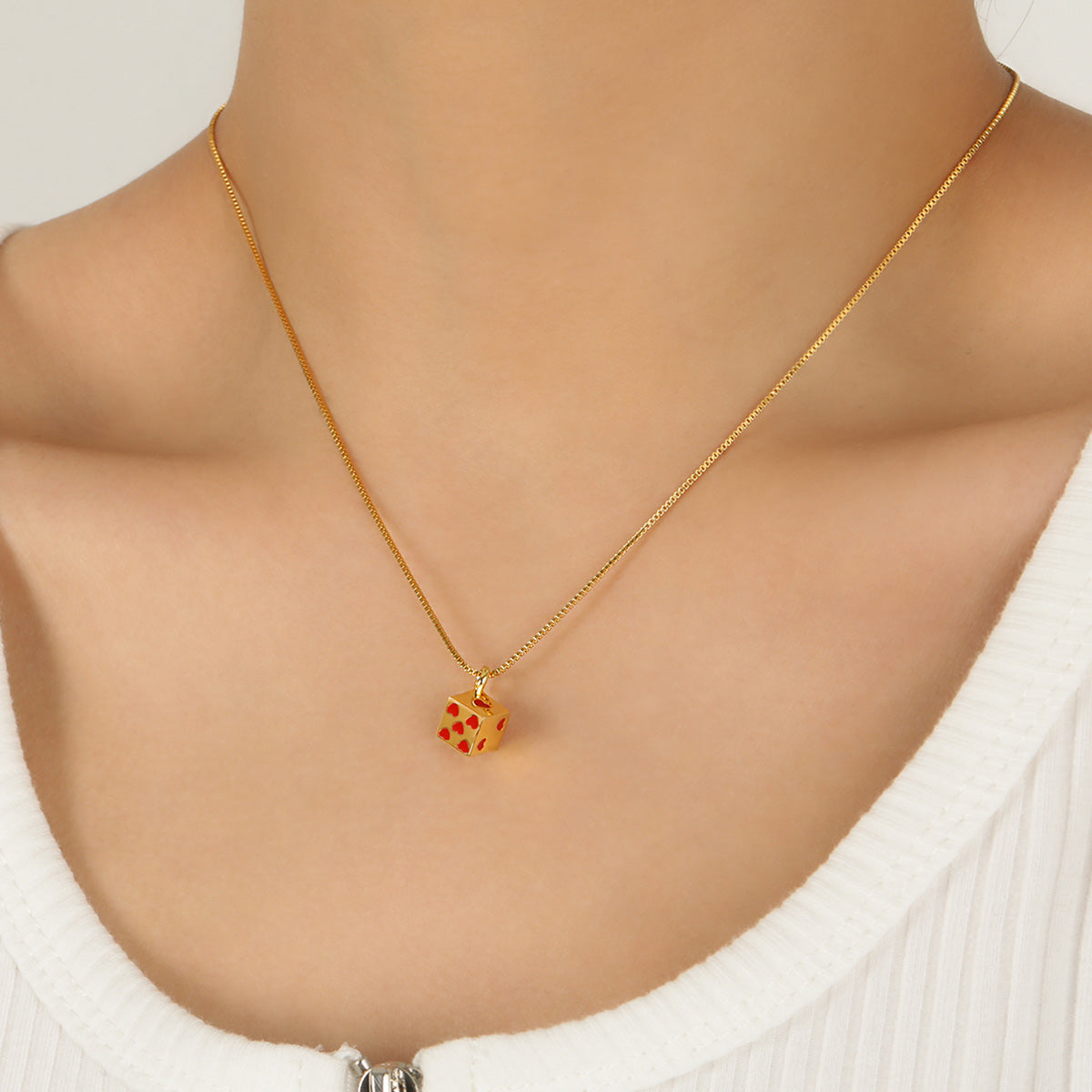 Love Cubic Dice Necklace