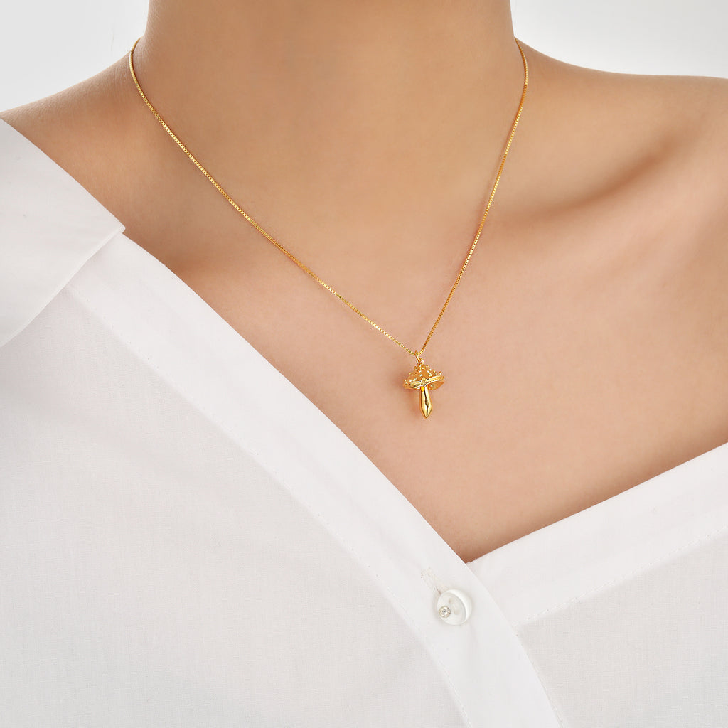 Double Layers Mushroom Necklace