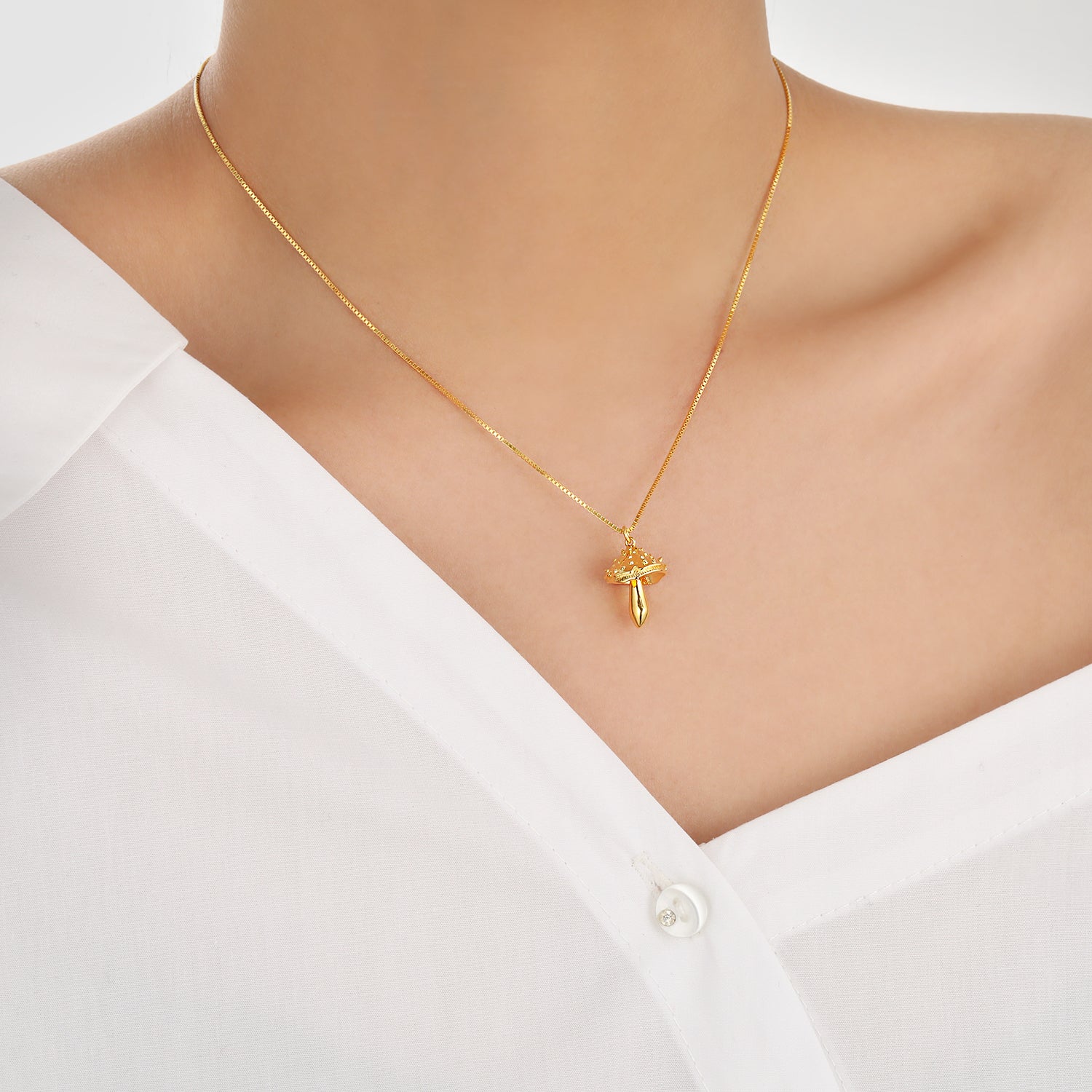 Double Layers Mushroom Necklace