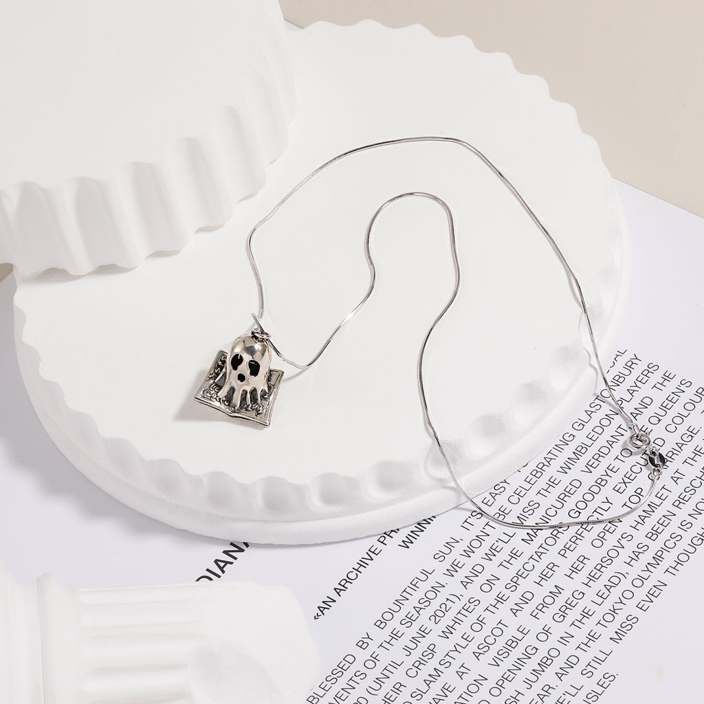 Vintage Book Ghost Necklace