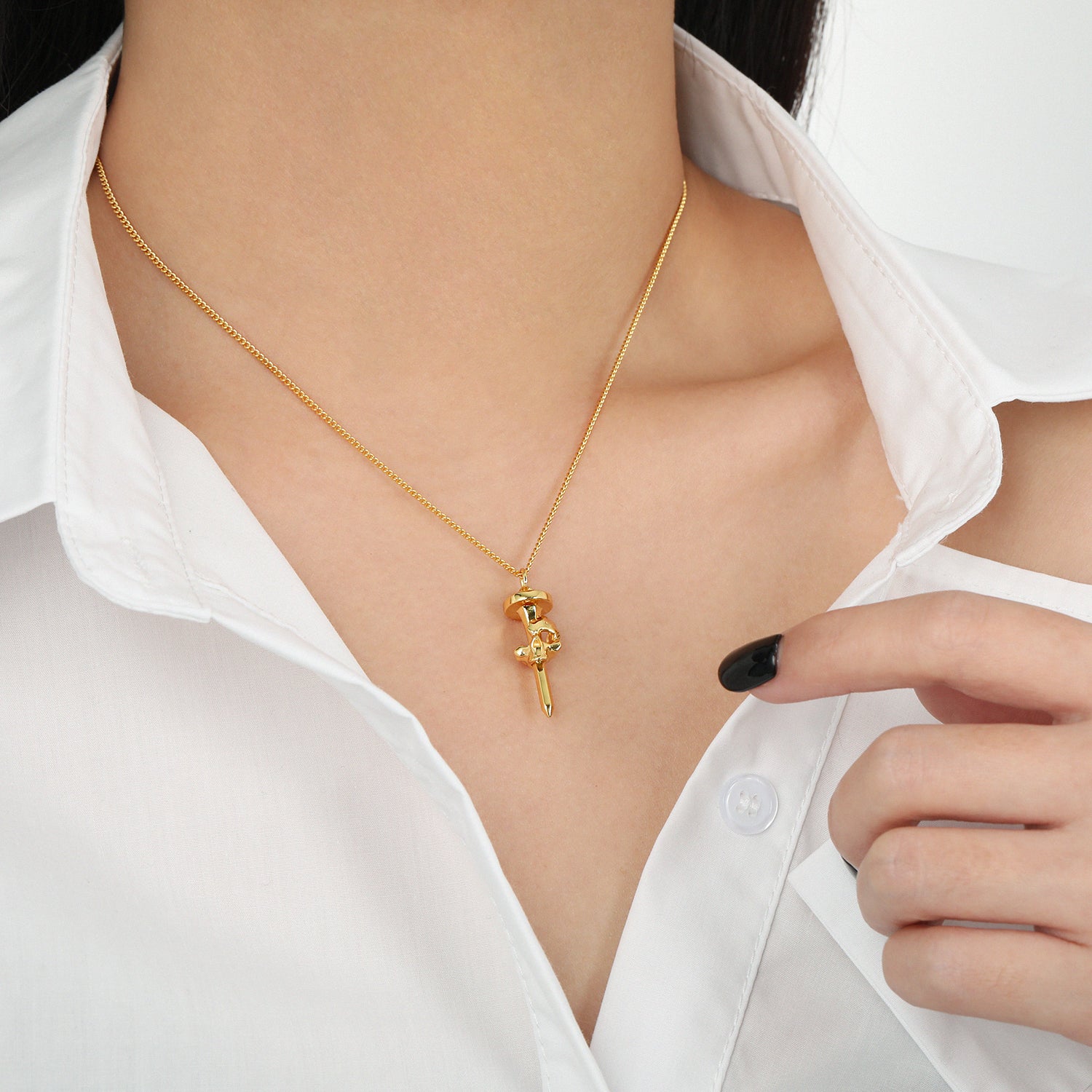 Skull Head Nail Necklace