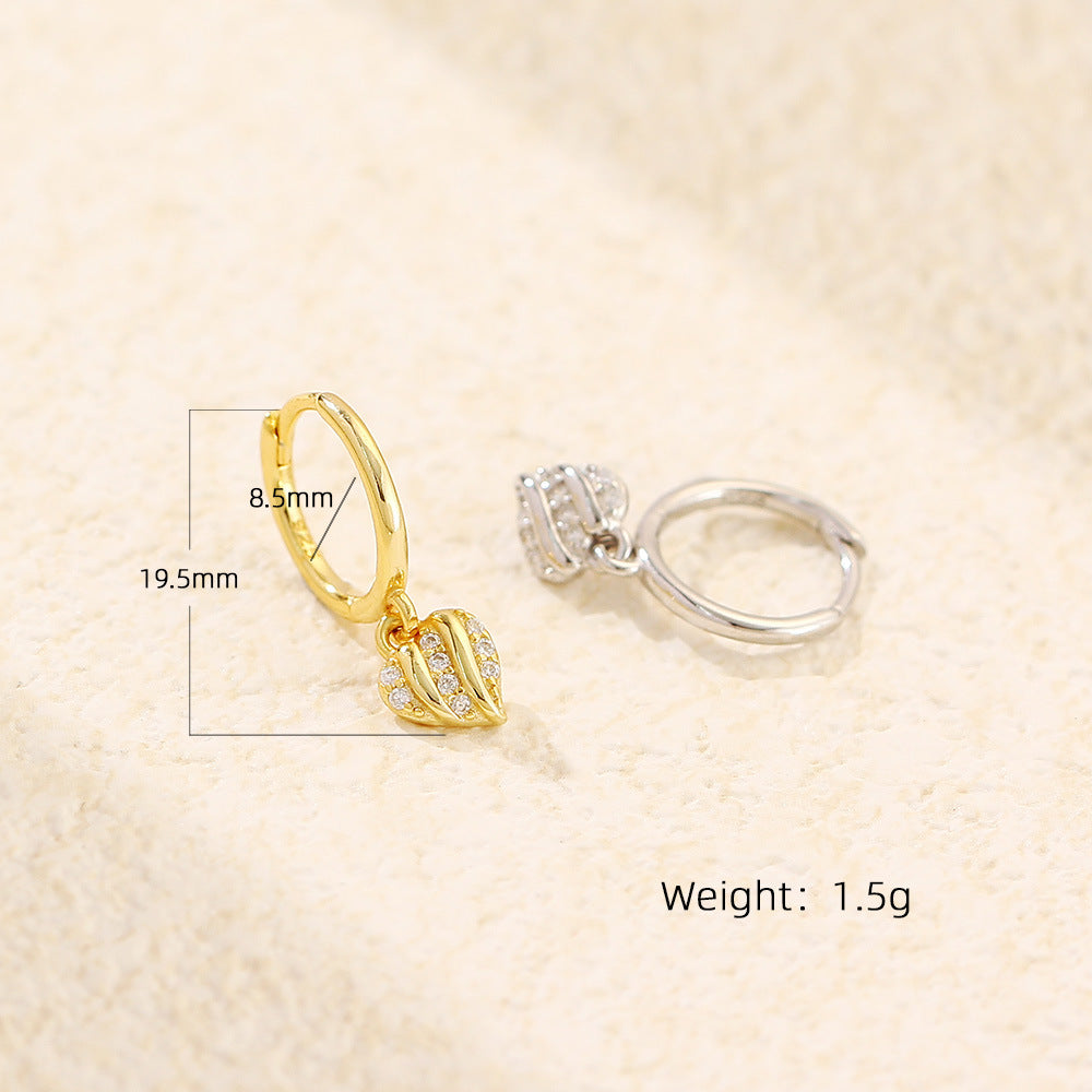 CZ Heart Earrings