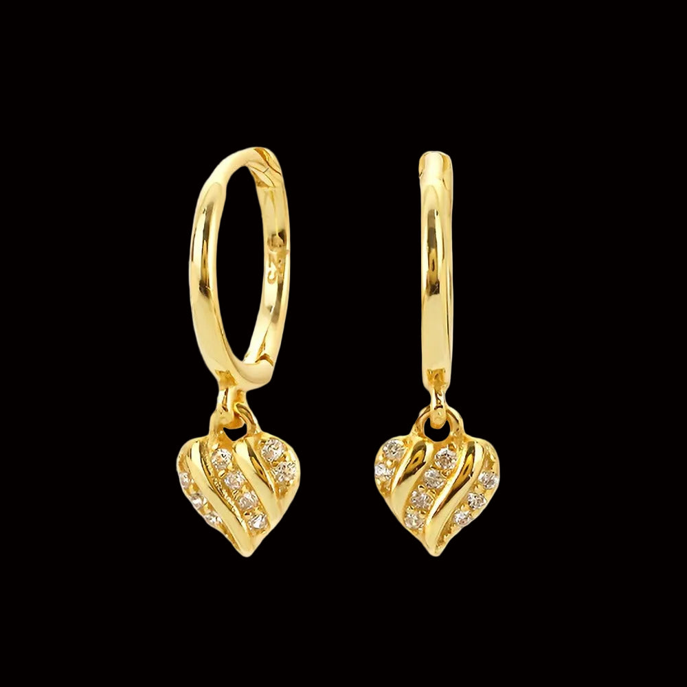 CZ Heart Earrings