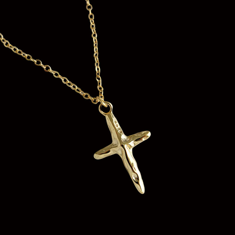 Irregular Cross Necklace